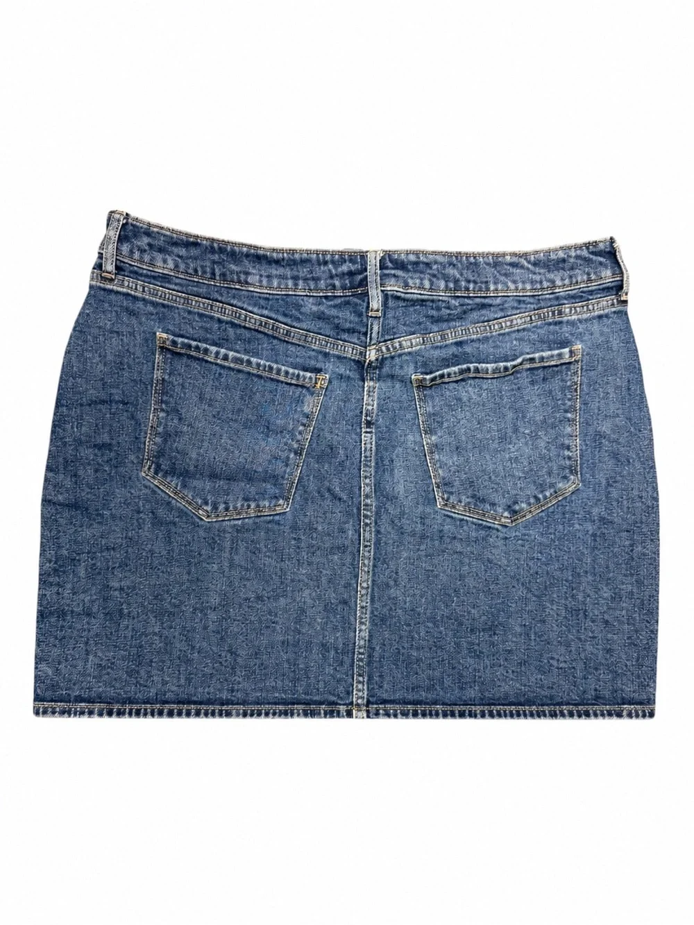 Old Navy Size 16 High Rise Button Front Denim Mini Skirt Medium Wash